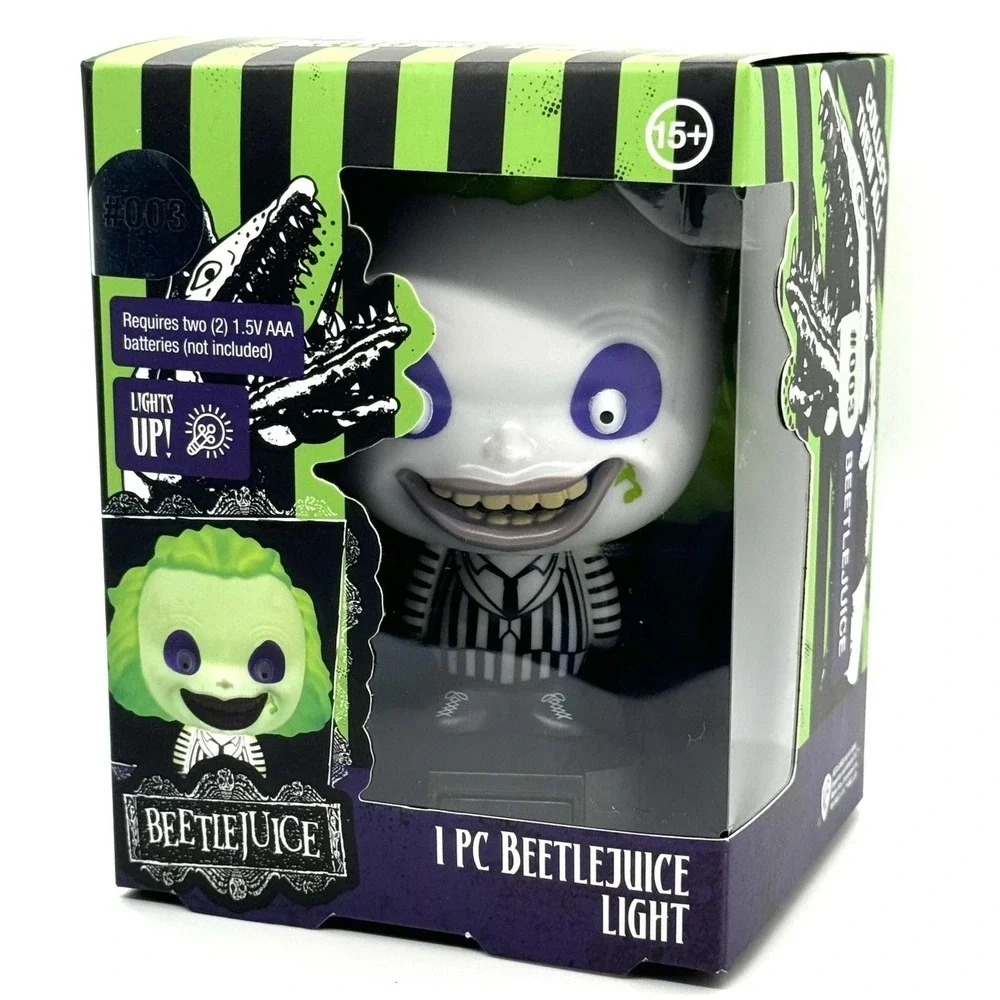 PALADONE BEETLEJUICE LED LAMP HORROR SERIES‎ 003 LIGHT GREEN WHITE NEW STRIPED